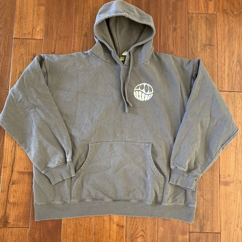 econscious Hoodie Mens 2XL MOON DRIFTER "GOOD WAVES GOOD DAYS" Pullover Gray XXL
